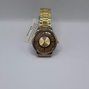 Gold Watch with Black Accents